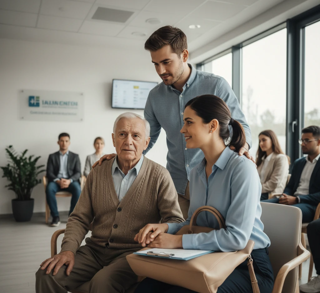 Accompagnamento di un anziano a una visita medica